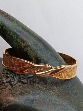 Monet Gold-Tone Twisted Accent Bangle Bracelet